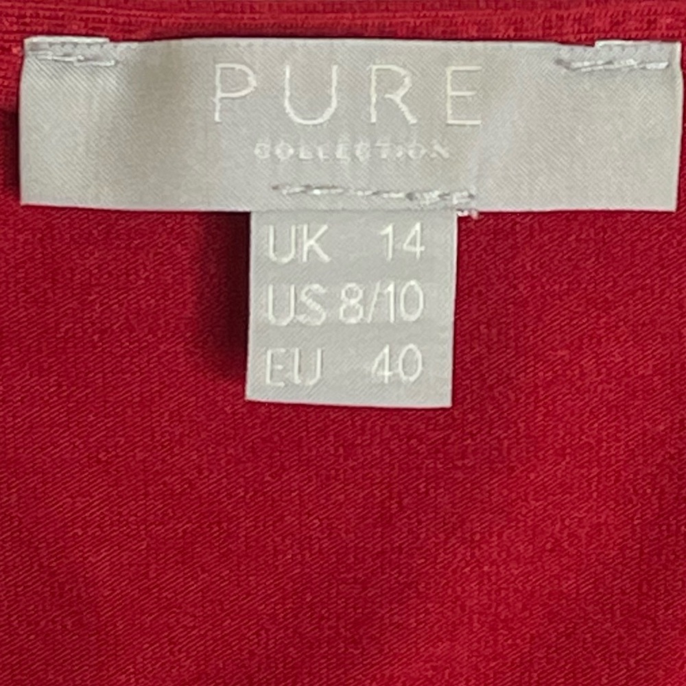 PURE Collection Deep Red Jersey Knit Wrap Top Size Medium - Picture 4 of 9